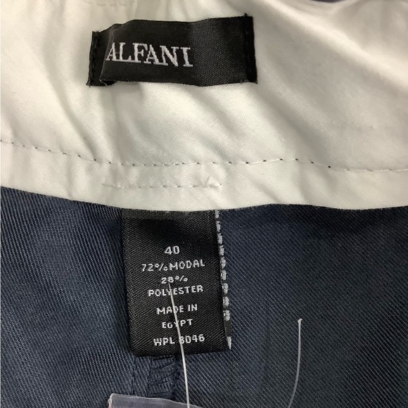 Men's ALFANI Golf 40 XL Khakis Chino Pleated Shorts Navy Blue Side Elastic NWT - Picture 10 of 10